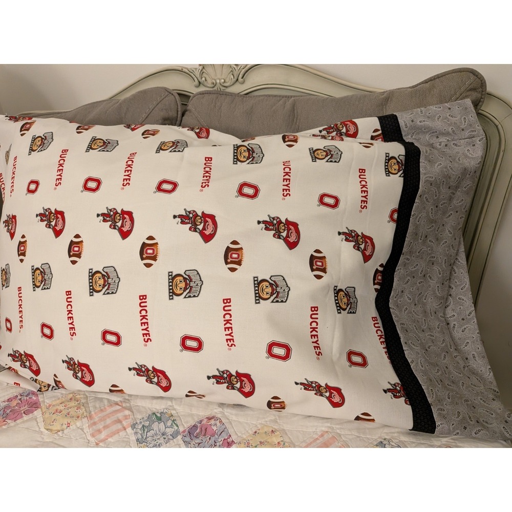 Ohio State Buckeyes Custom Cotton Fabric standard handcrafted pillowcase Brutus